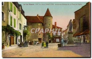 Old Postcard The Vieuix Saint Cere Old Houses Place de L & # 39Eglise