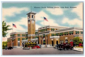 Little Rock Arkansas AR Postcard Missouri Pacific Railroad Station c1940 Antique