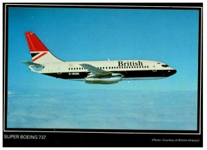 British Airways Super Boeing 737 Airplane Twinjet Postcard