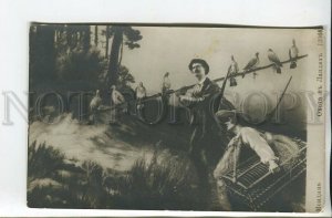 461809 MONDINO Bird HUNT Hunter PIGEON Dove Vintage postcard