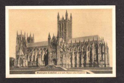 DC WASHINGTON Cathedral Architectural Design Postcard