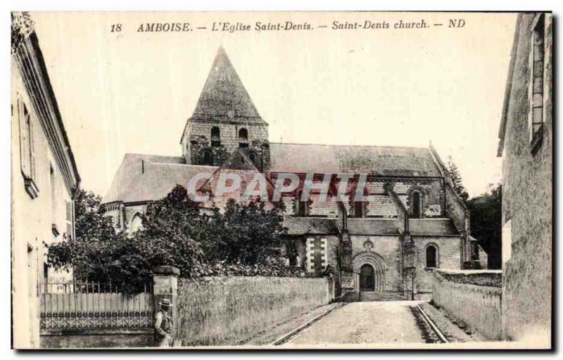 Old Postcard Amboise The Church of St. Denis
