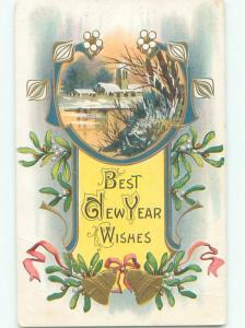 Divided-Back NEW YEAR SCENE Great Postcard AA2037