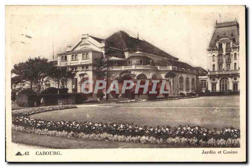 Old Postcard Cabourg Garden Casino