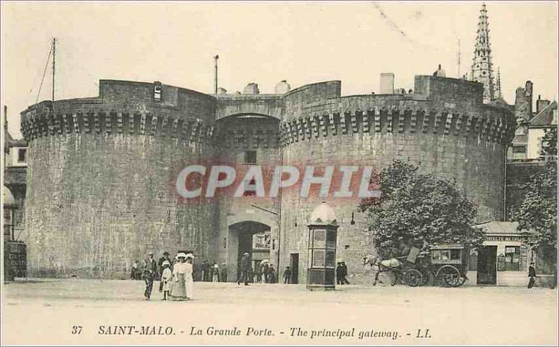 Postcard Old Saint Malo La Grande Porte Caleche Cheval