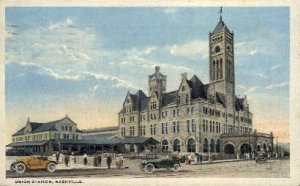 Union Station, Nashville, Texas, TX, USA Railroad Train Depot 1920 light post...