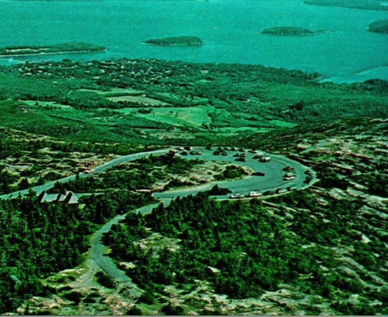 Vtg Chrome Postcard Bar Harbor Maine ME Harbor View From Cadillac Mountain UNP