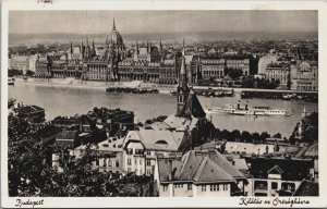 Hungary Budapest Kilatas az Orszaghaz Vintage Postcard C112