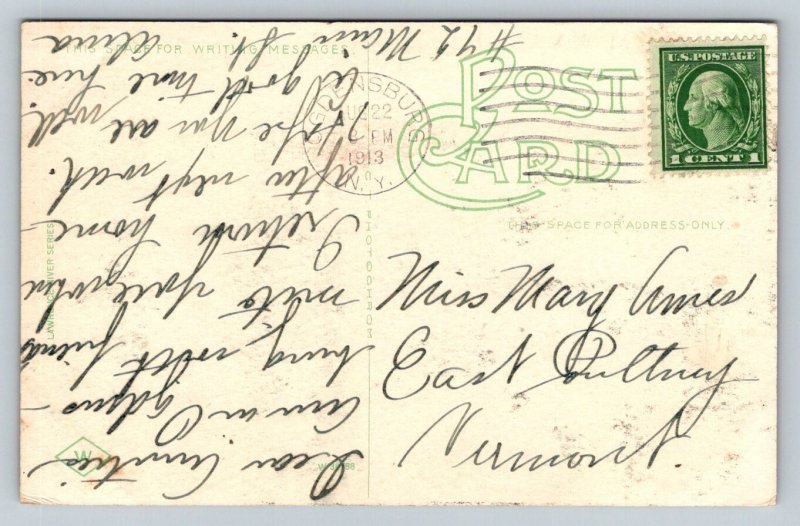 1913  Steamer America  Cascade Rapids  St. Lawrence River  Postcard