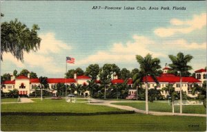 Avon Park, FL Florida  PINECREST LAKES CLUB Golf Course ca1940's Linen Postcard