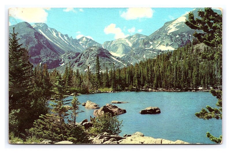 Longs Peak Glacier Gorge From Bear Lake Colorado Postcard Rocky Mtn. Nat'l Park