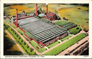 Industrial Rayon Corporation Covington Virginia Plant Aerial View WB Postcard 