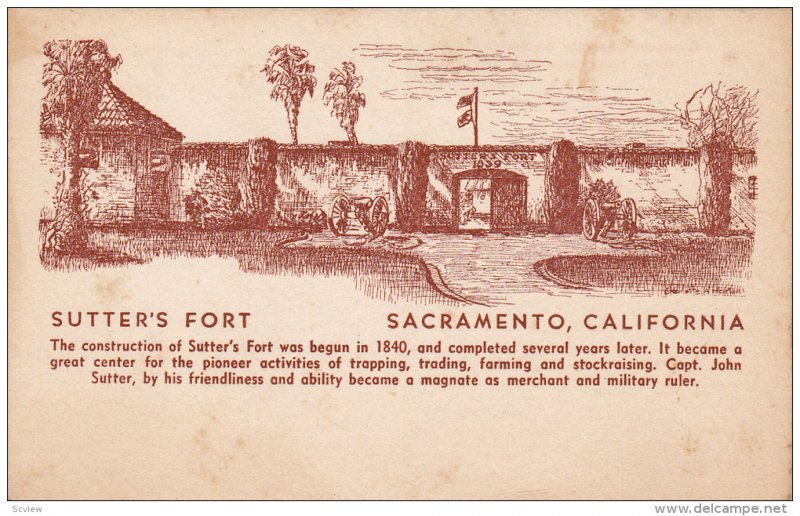 Sutter's Fort, SACRAMENTO, California, 1948