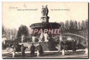 Old Postcard Aix en Provence the large fountain