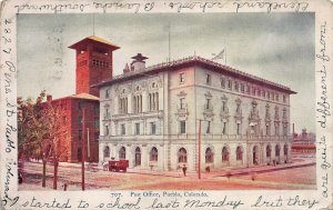 Post Office, Pueblo, Colorado, Early Postcard, Used