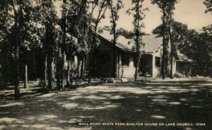 Vintage Postcard Gull Point State Park Shelter House Lake Okoboji, IA P2