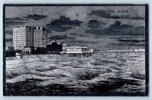 Galveston Texas Postcard Seawall Beach Playground Southwest 1940 Vintage Antique