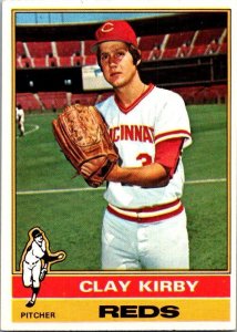 1976 Topps Football Card Clay Kirby Cincinnati Reds sk13555