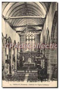 Old Postcard Morlaix Finistere inside the church St Melaine