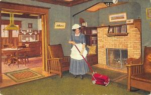 Peoria IL Domestic Vacuum Sweeper Housecleaning Postcard.