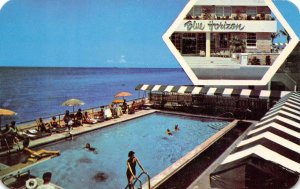 THE BLUE HORIZON Miami Beach, Florida Swimming Pool ca 1960s Vintage Postcard