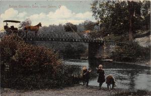 E84/ Salem Columbiana Co Ohio Postcard c1910 Bossert's Dam Bridge Kids 13