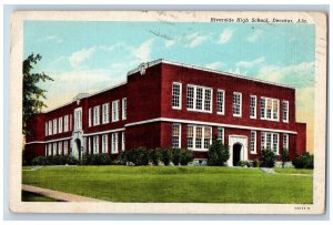 Decatur Alaska Postcard Riverside High School Exterior View 1944 Vintage Antique