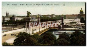 Old Postcard Paris Pont Alexandre III and Esplanade des Invalides & # 39Hotel
