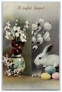 1911 Easter Rabbit Pipe Berry Eggs Flowers Rutland Iowa IA Antique Postcard