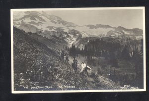 RPPC MOUNT MT. RAINEOR WASHINGTON THE VAN TRUMP TRAIL REAL PHOTO POSTCARD