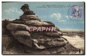 Old Postcard Tregastel the monumental corkscrew Rock