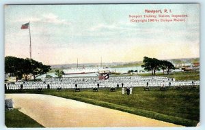 NEWPORT, Rhode Island RI ~  NAVAL TRAINING STATION Sailors 1906  Postcard