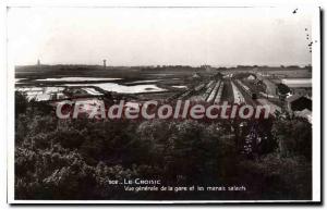 Postcard Old Croisic Vue Generale Station and the salt marshes