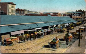 Postcard French Market in New Orleans, Louisiana