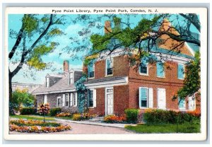 c1950 Pyne Point Library Pyne Point Park Building Camden New Jersey NJ Postcard