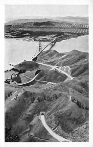 Airplane View of the Golden Gate Bridge San Francisco California  