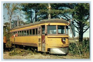 c1960's 118 Yellow Trolley Car, Trolley Museum Kennebunkport ME Postcard 