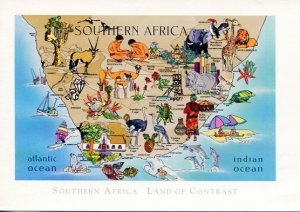 SOUTH AFRICA: Southern Africa / Land Of Contrast Map Postcard