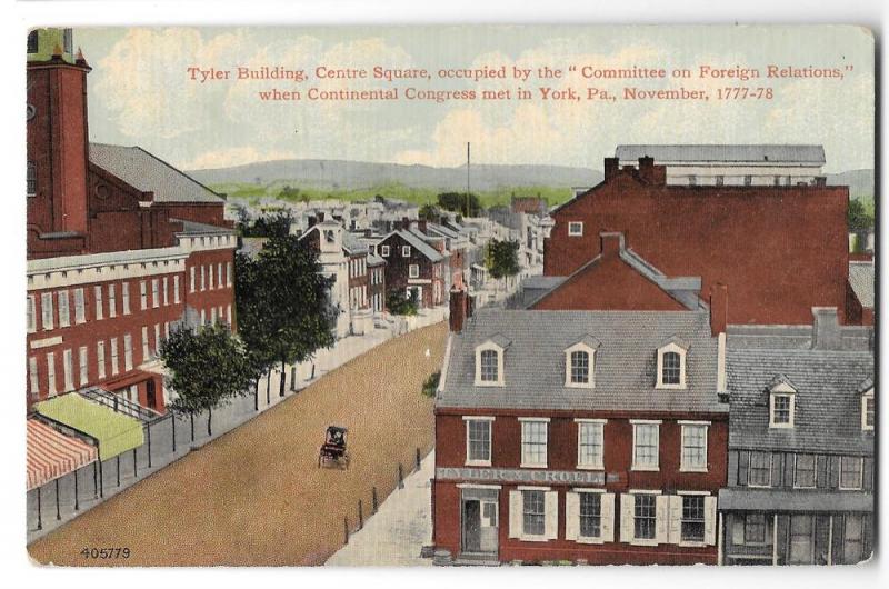 York PA Tyler Building Centre Square Vintage 1912 Postcard