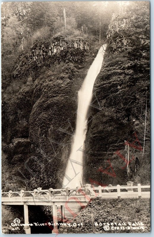 x2 LOT 1940s Columbia River Hwy OR RPPC Horsetail Latourell Falls Waterfall A165
