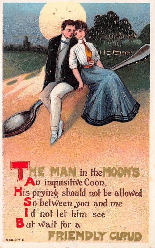 The man in the moons and inquisitive Coon Spoon Unused 