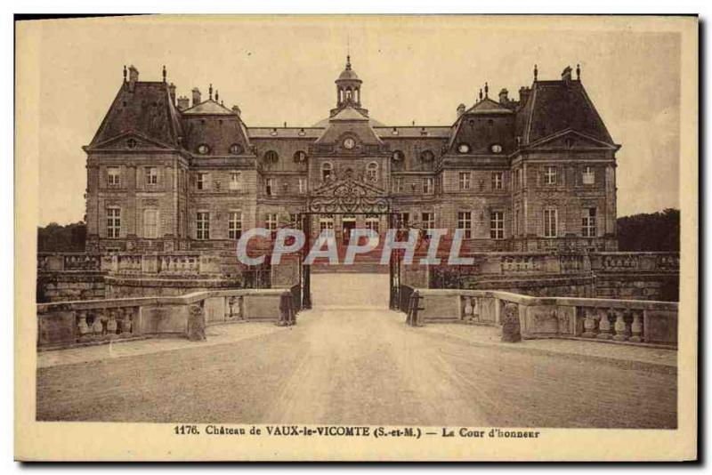 Old Postcard Chateau Vaux Le Vicomte De La Cour D & # 39Honneur