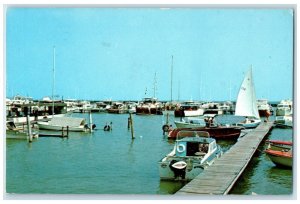 1974 Small Craft Harbor Port Sanilac Michigan MI, Sail Boat Vintage Postcard