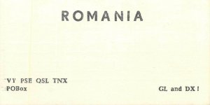 Romania QSL unposted radio amateur card small format 6x12cm