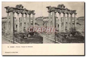 Italy Italia Roma Old Postcard Temple of Saturn Forum