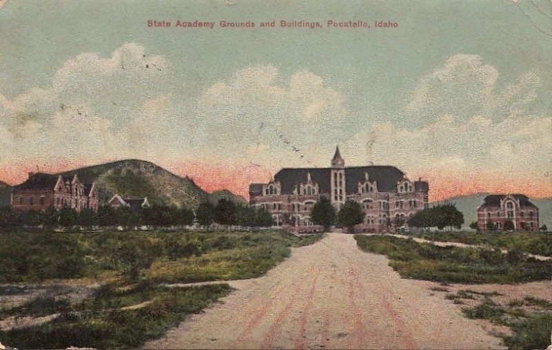 Postcard State Academy Grounds and Buildings Pocatello Idaho ID