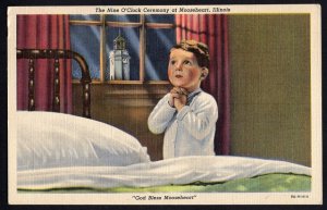 Illinois MOOSEHEART The Nine O'Clock Ceremony Child Praying - pm1956 - LINEN