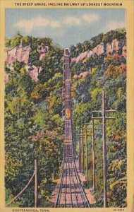 The Steep Grade Incline Railway Up Lookout Mountain Chattanooga Tennessee 1953