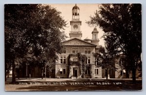 J94/ Vermillion South Dakota Postcard RPPC c1930s University Main Building 455