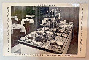 Smorgasbord Nielsen Restaurant Chicago IL Real Photo Postcard PC246